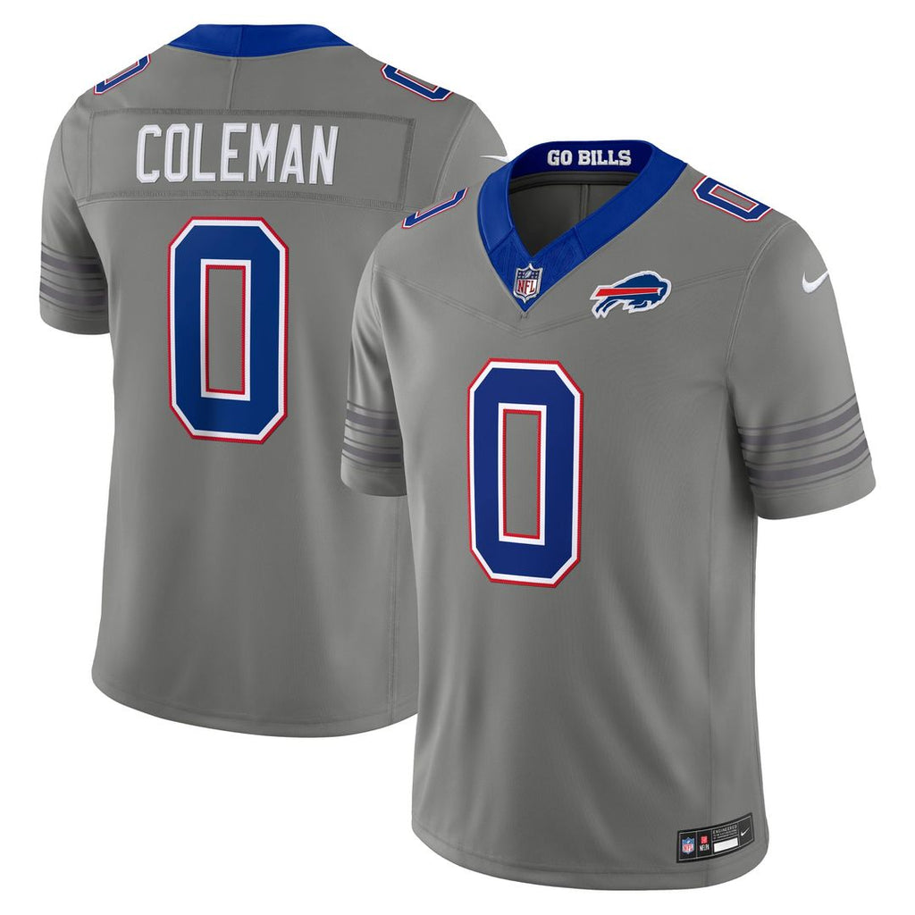 Men's Buffalo Bills Keon Coleman Nike Gray Nickel City Vapor F.U.S.E. Stitched Limited Jersey