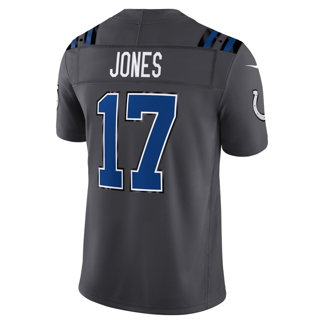 Men's Indianapolis Colts Daniel Jones Nike Anthracite 2026 Rivalries Collection Stitched Limited Jersey