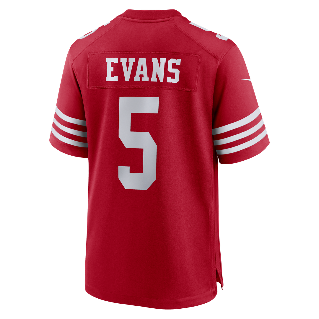 Men's San Francisco 49ers Mike Evans Nike Scarlet 80th Anniversary Game Jersey