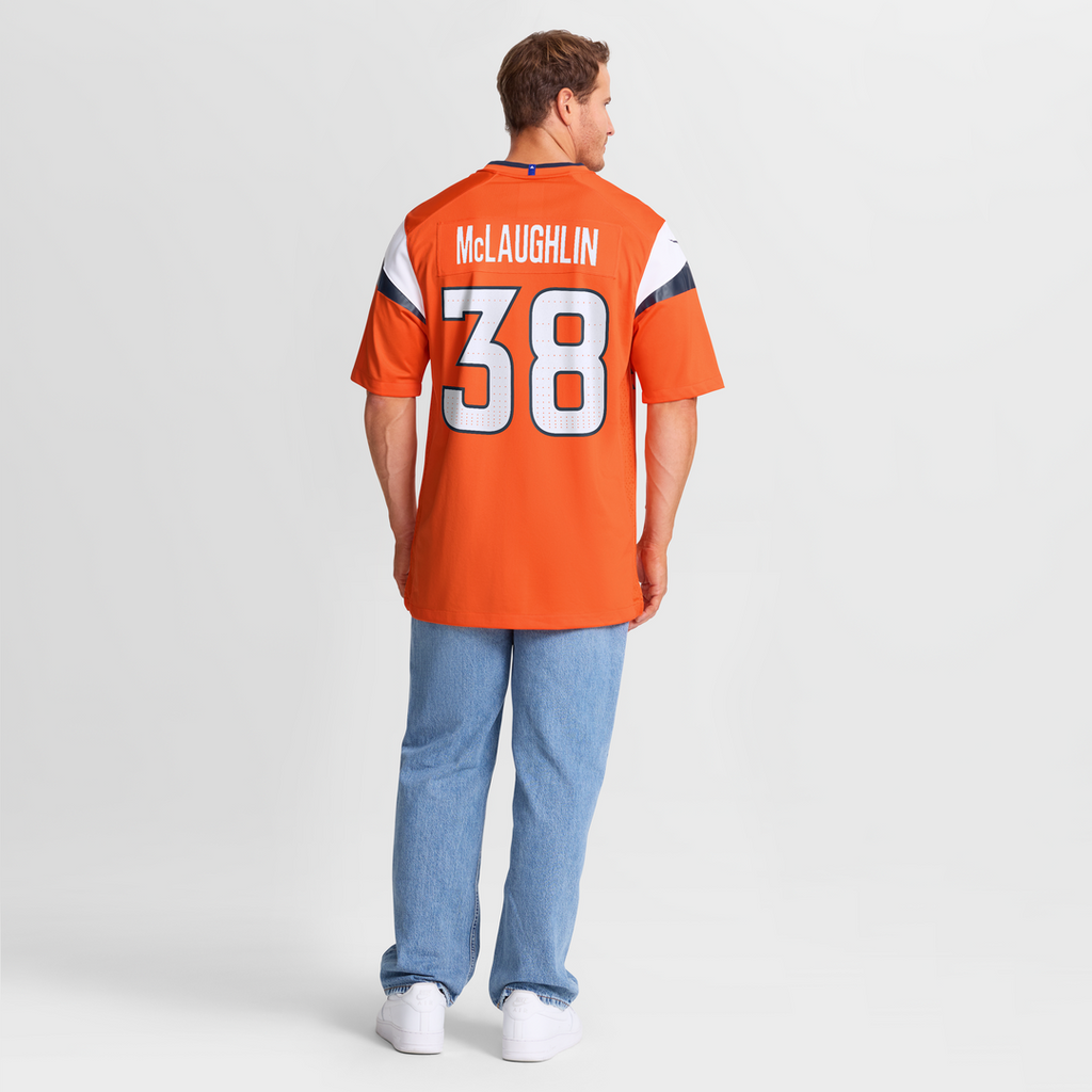 Men's Denver Broncos Jaleel McLaughlin Nike  Orange Team Game Jersey