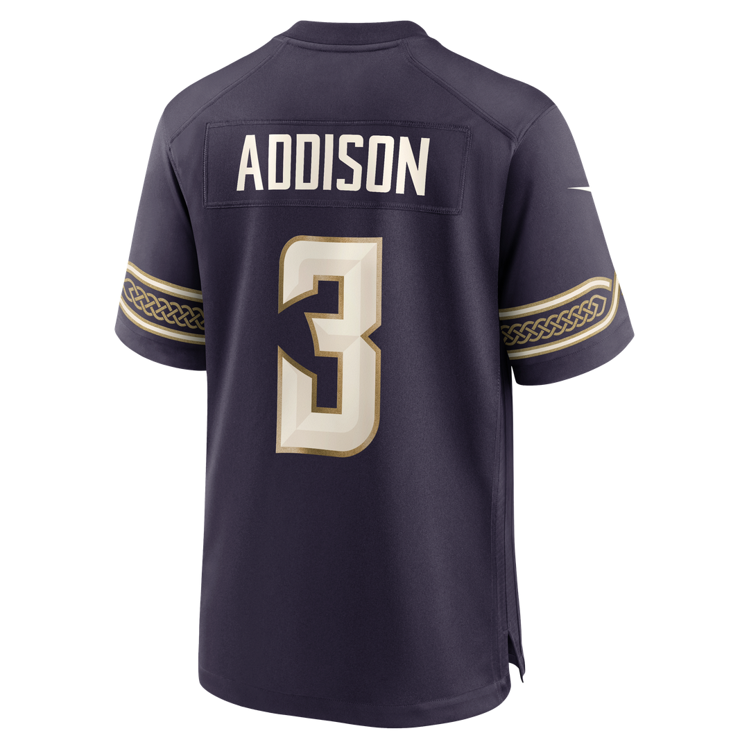 Men's Minnesota Vikings Jordan Addison Nike Purple 2026 Rivalries Collection Game Jersey