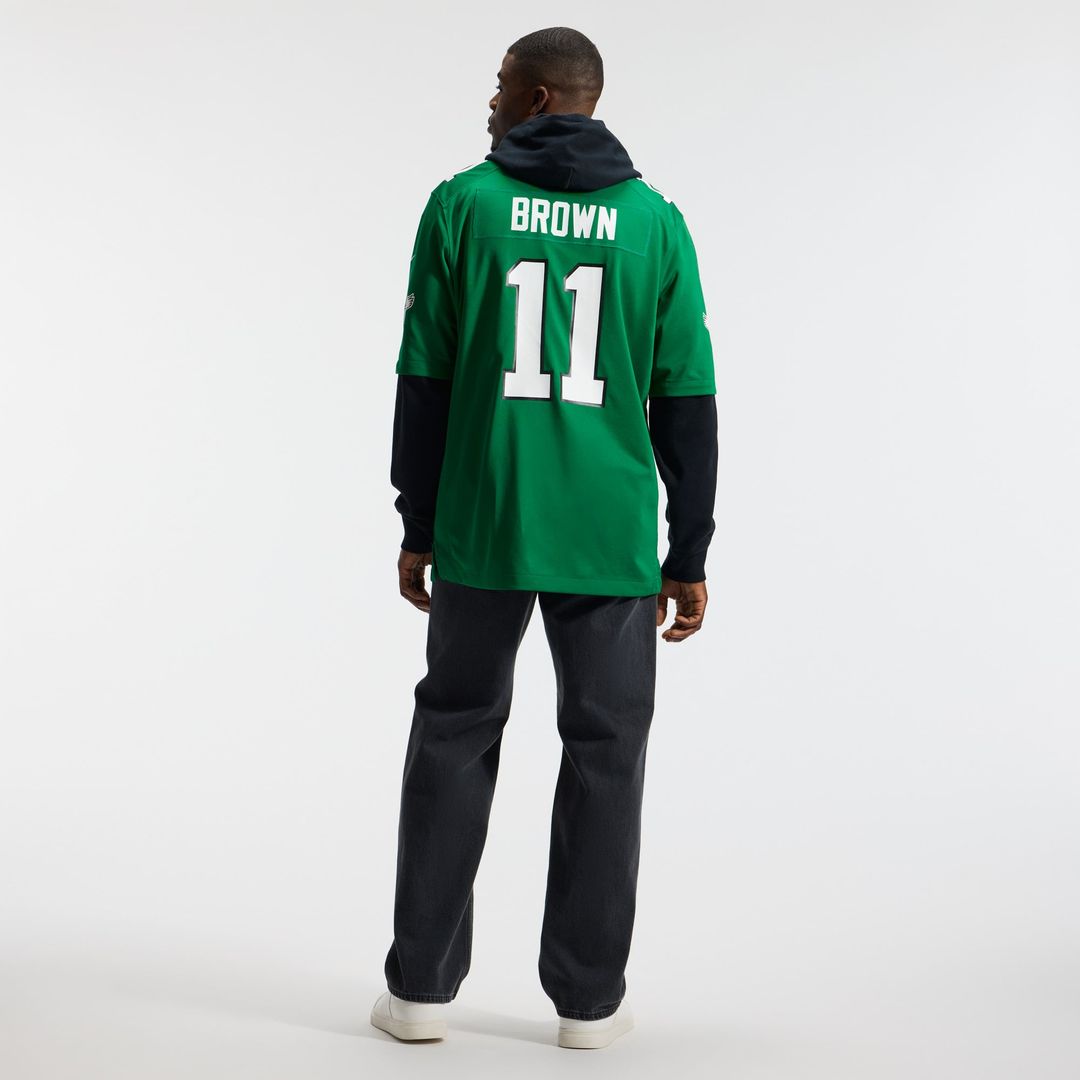 Men's Philadelphia Eagles A.J. Brown Nike Kelly Green Alternate Game Player Jersey