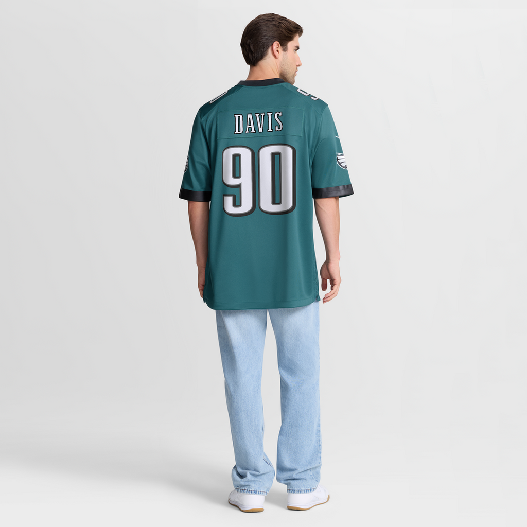 Men's Philadelphia Eagles Jordan Davis Nike Midnight Green Team Game Jersey