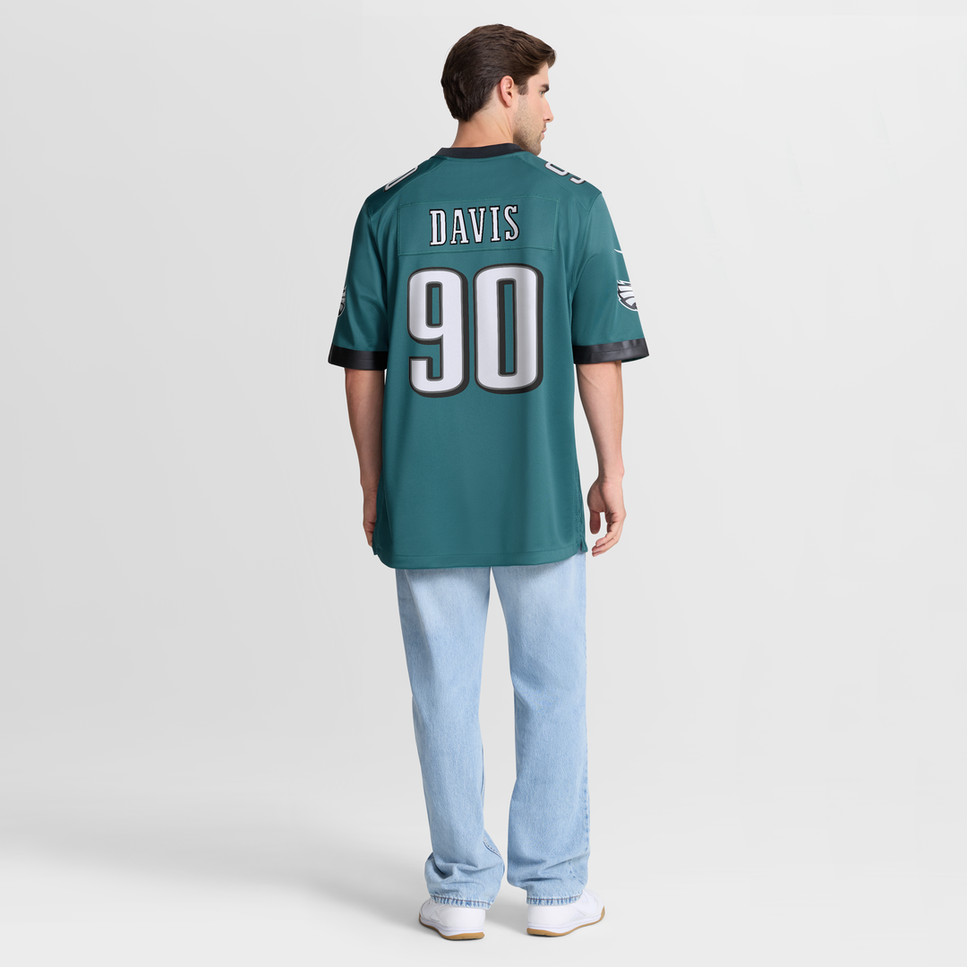 Men's Philadelphia Eagles Jordan Davis Nike Midnight Green Team Game Jersey