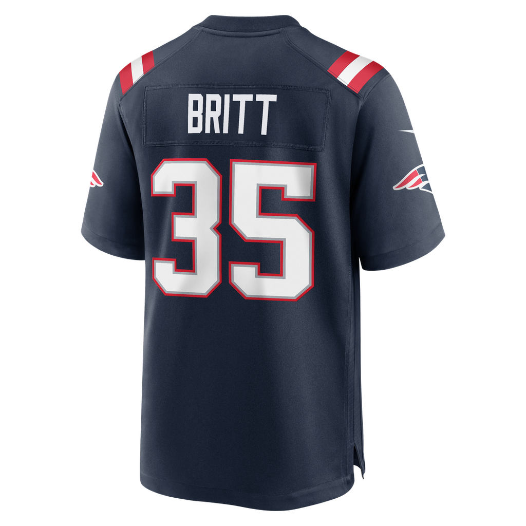 Men's New England Patriots K.J. Britt Nike Navy Team Game Jersey