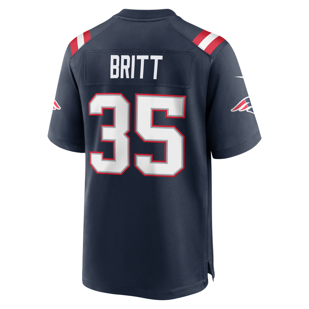 Men's New England Patriots K.J. Britt Nike Navy Team Game Jersey