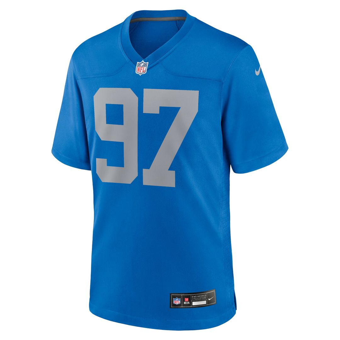 Men's Detroit Lions Aidan Hutchinson Nike  Blue Alternate Game Jersey