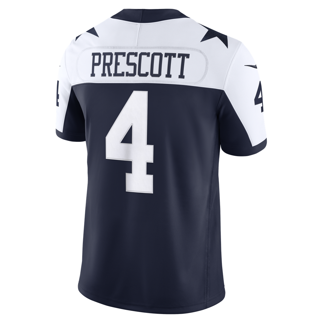 Men's Dallas Cowboys Dak Prescott Nike Navy Alternate Vapor F.U.S.E. Stitched Limited Jersey