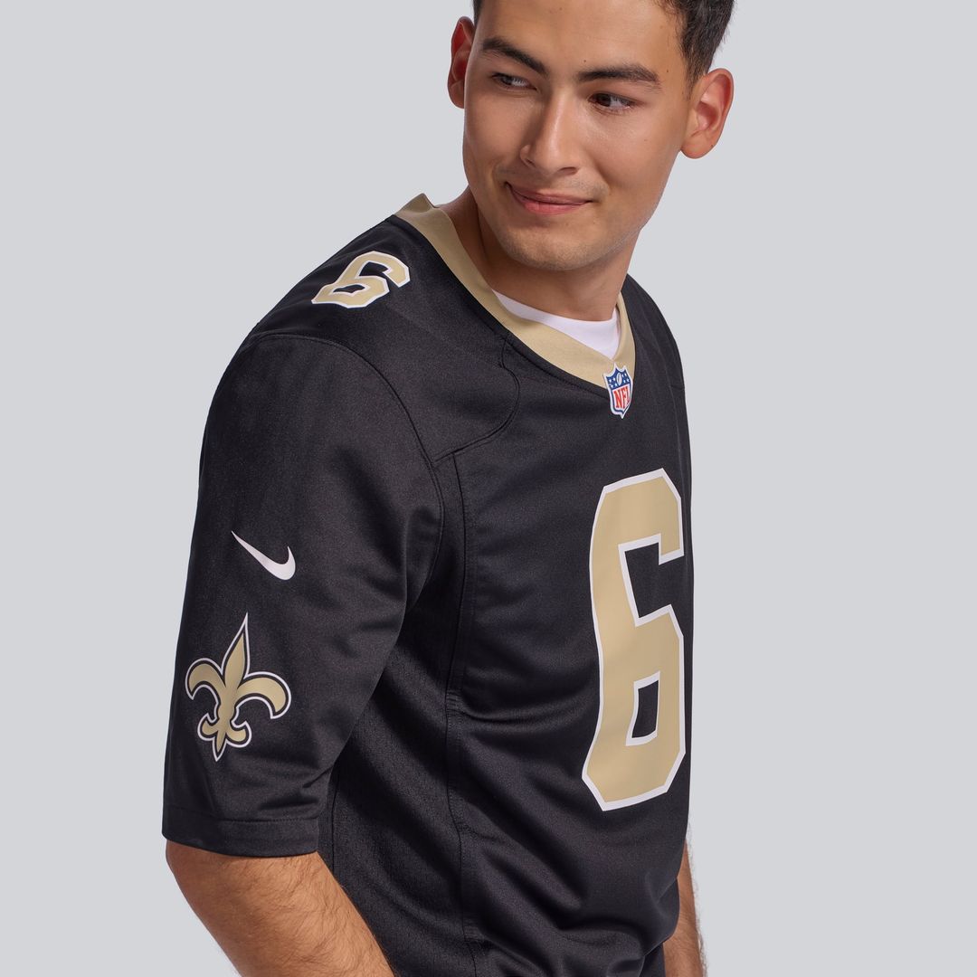 Men's New Orleans Saints Tyler Shough Nike Black Game Jersey