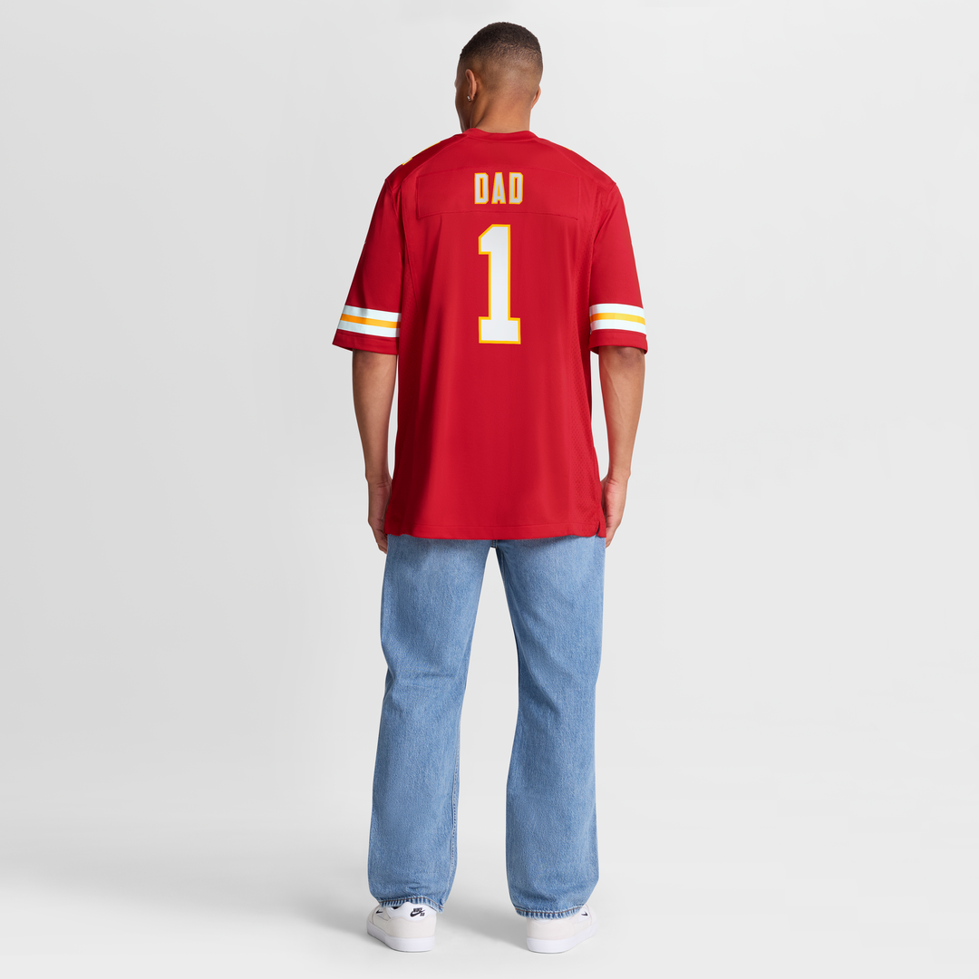 Men's Kansas City Chiefs Number 1 Dad Nike Red Game Jersey