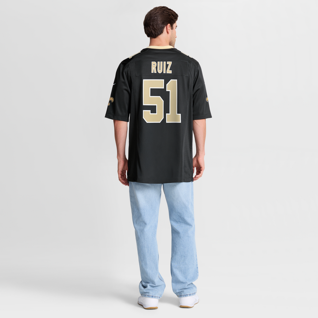 Men's New Orleans Saints Cesar Ruiz Nike Black Player Game Jersey