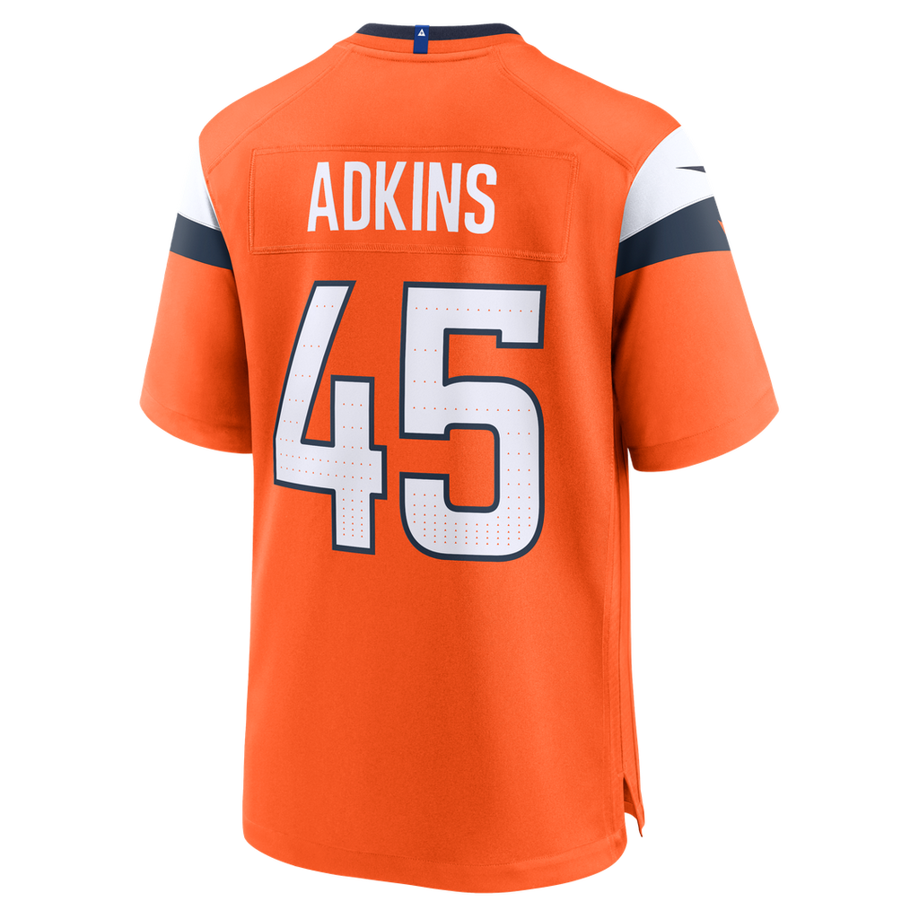 Men's Denver Broncos Nate Adkins Nike  Orange Team Game Jersey