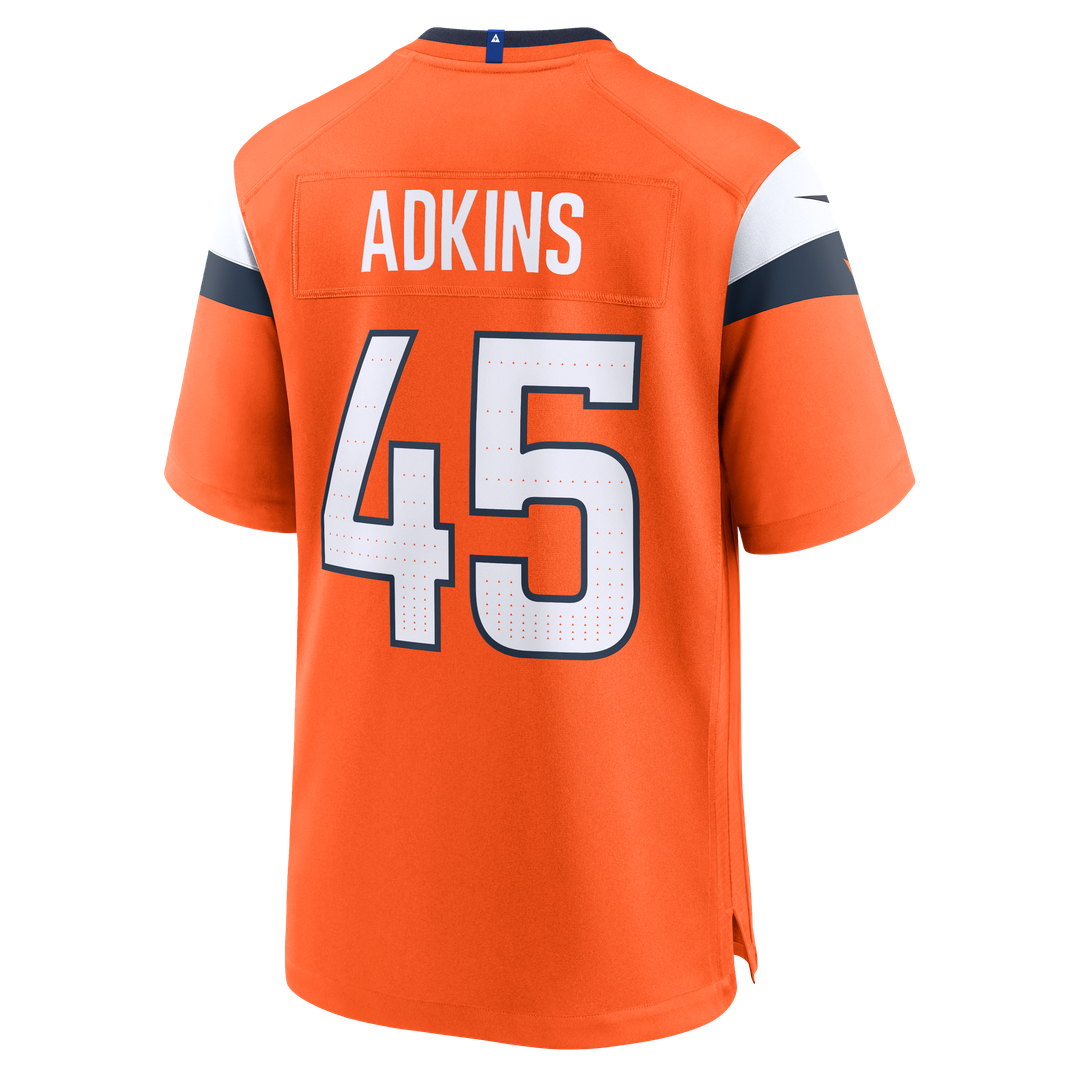 Men's Denver Broncos Nate Adkins Nike  Orange Team Game Jersey