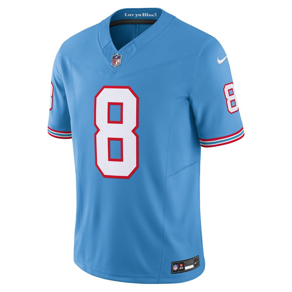 Men's Tennessee Titans Will Levis Nike Light Blue Alternate Oilers Throwback Vapor F.U.S.E. Limited Jersey