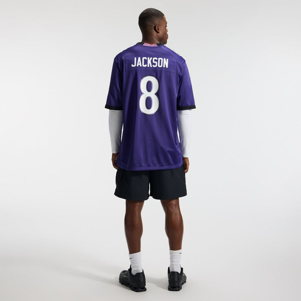 Men's Baltimore Ravens Lamar Jackson Nike Purple Team Game Jersey