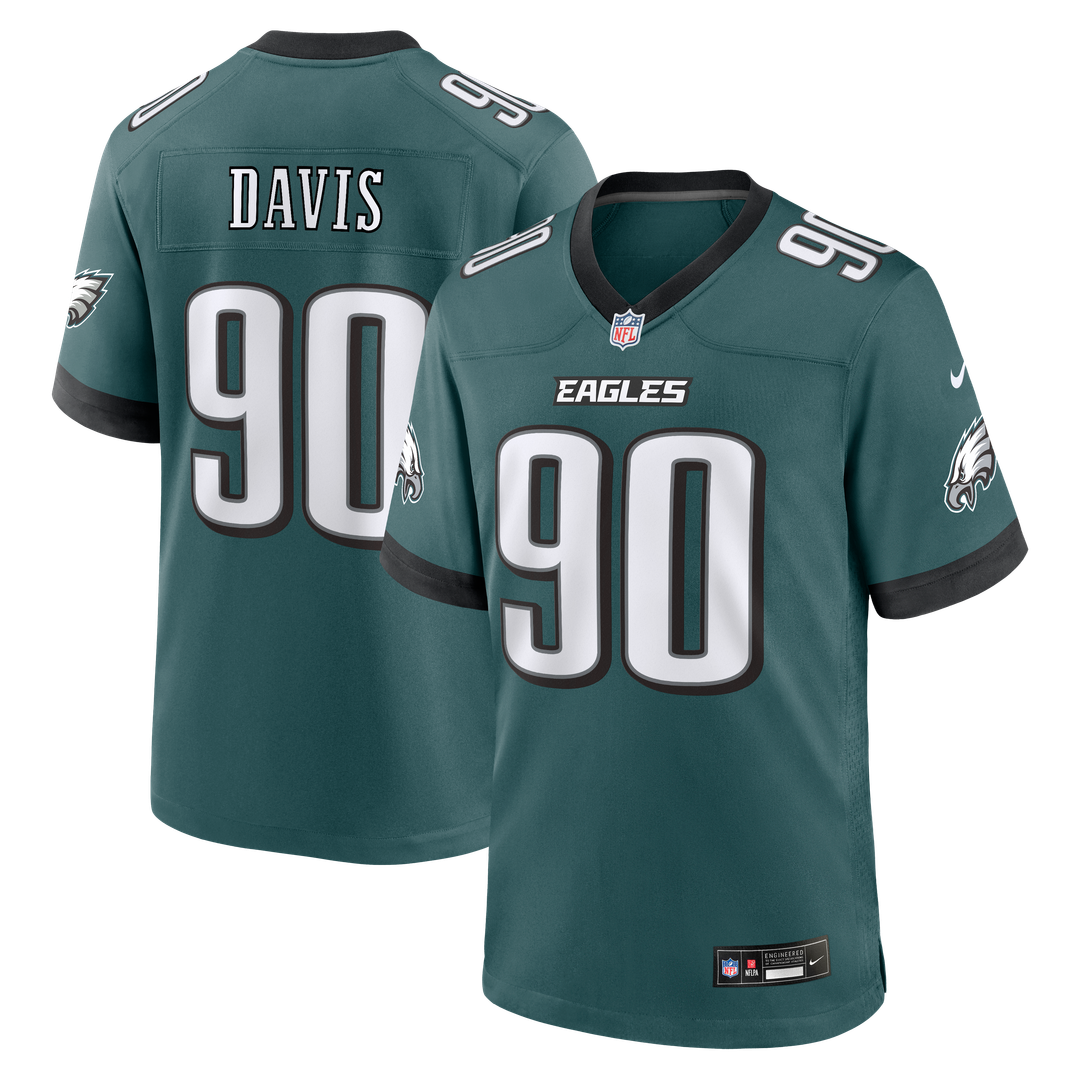 Men's Philadelphia Eagles Jordan Davis Nike Kelly Green Alternate Game Jersey
