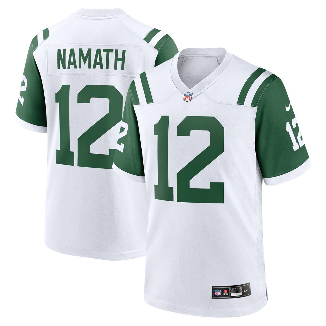 Men's New York Jets Joe Namath Nike White Classic Alternate Retired Player Game Jersey