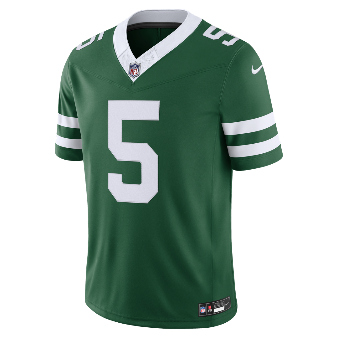 Men's New York Jets Garrett Wilson Nike Legacy Green Team Vapor F.U.S.E. Stitched Limited Jersey