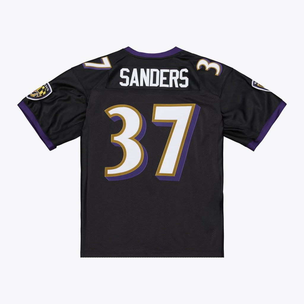 Men's Baltimore Ravens Deion Sanders Mitchell & Ness Black 2005 Authentic Throwback Jersey