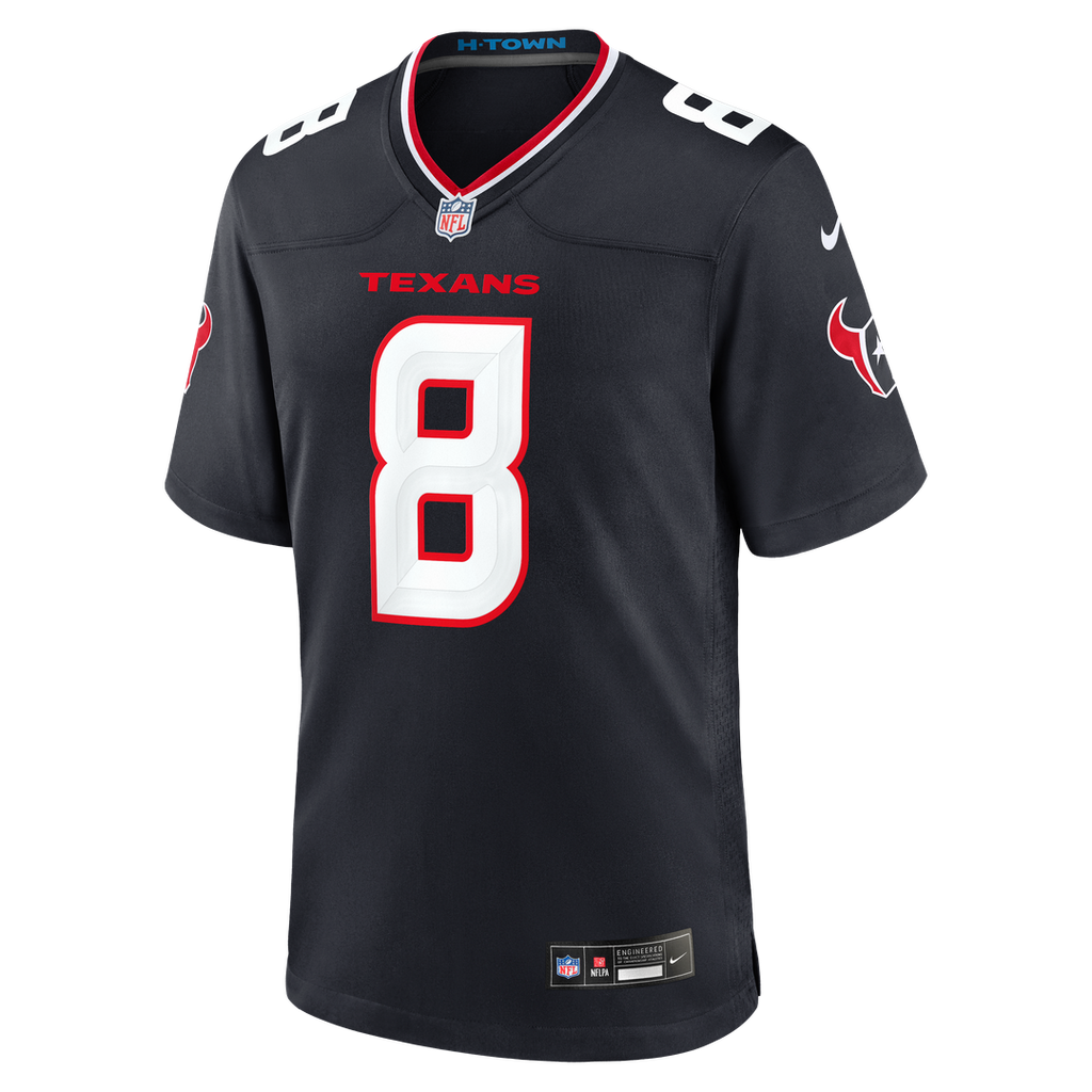 Men's Houston Texans Cade Stover Nike  Navy Team Game Jersey
