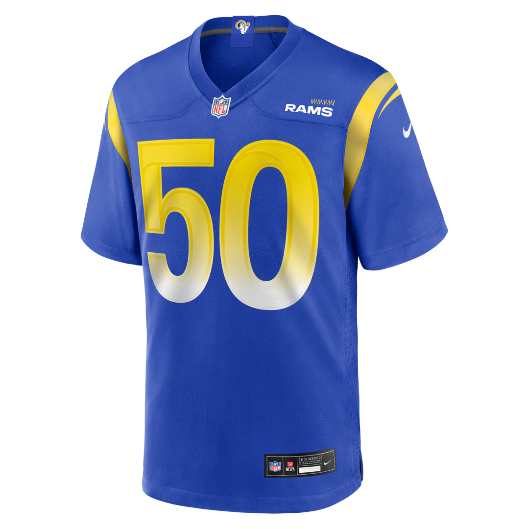 Men's Los Angeles Rams Beaux Limmer Nike  Royal Team Game Jersey
