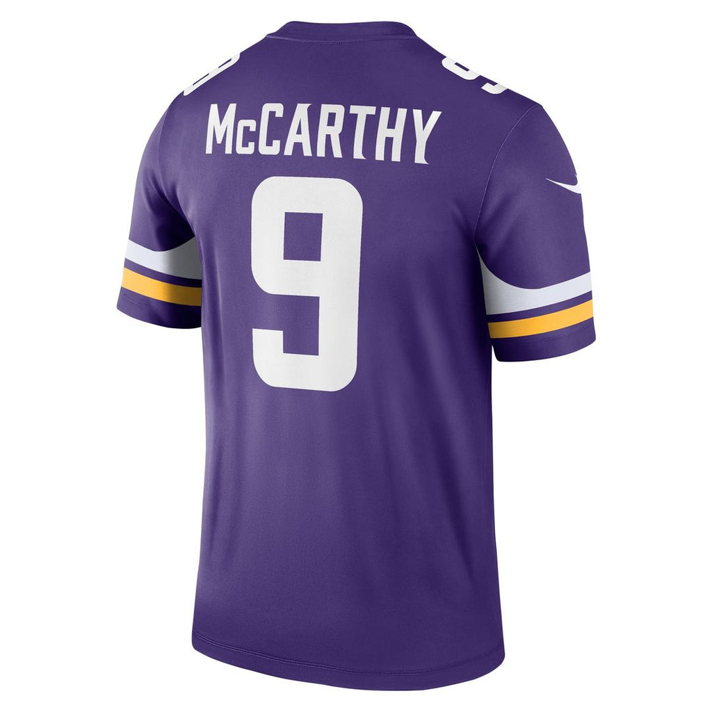 Men's Minnesota Vikings J.J. McCarthy Nike Purple Legend Player Performance Top
