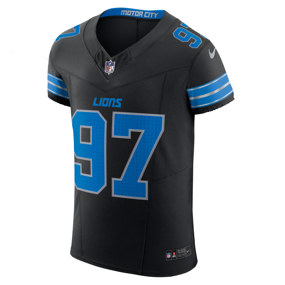 Men's Detroit Lions Aidan Hutchinson Nike Black Alternate Vapor F.U.S.E. Elite Jersey