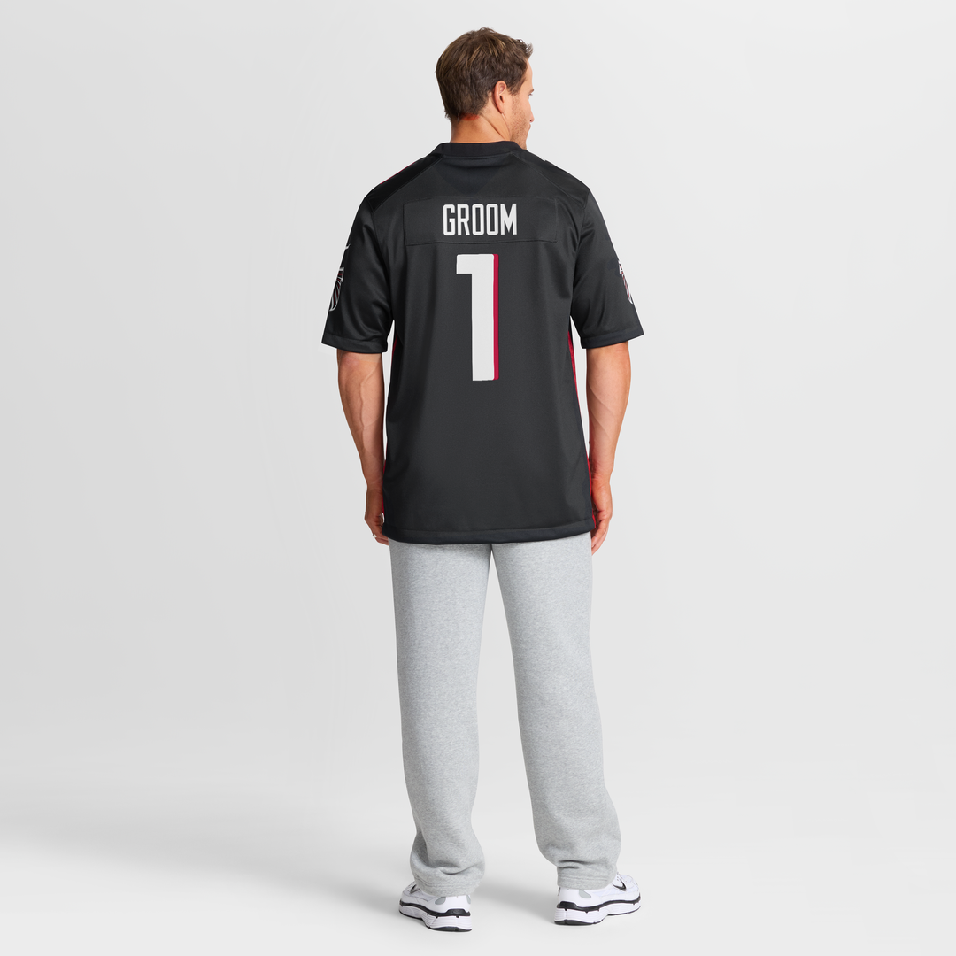 Men's Atlanta Falcons Number 1 Groom Nike Black Game Jersey