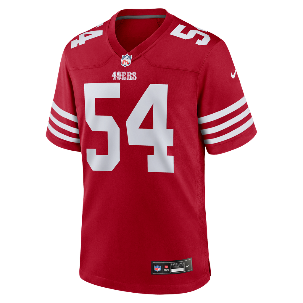 Men's San Francisco 49ers Fred Warner Nike Scarlet Team Game Player Jersey