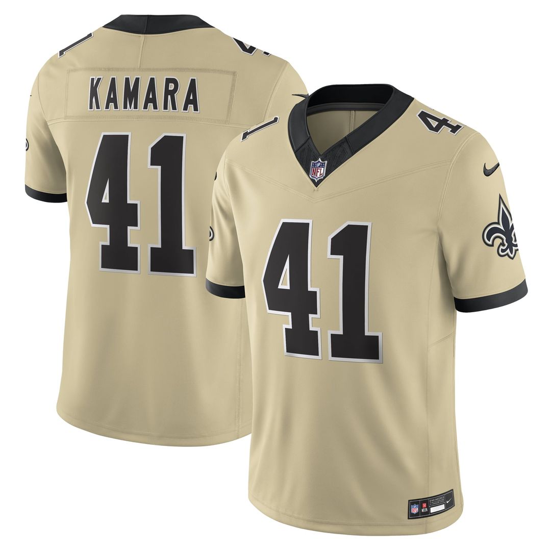 Men's New Orleans Saints Alvin Kamara Nike White Alternate Vapor F.U.S.E. Limited Jersey