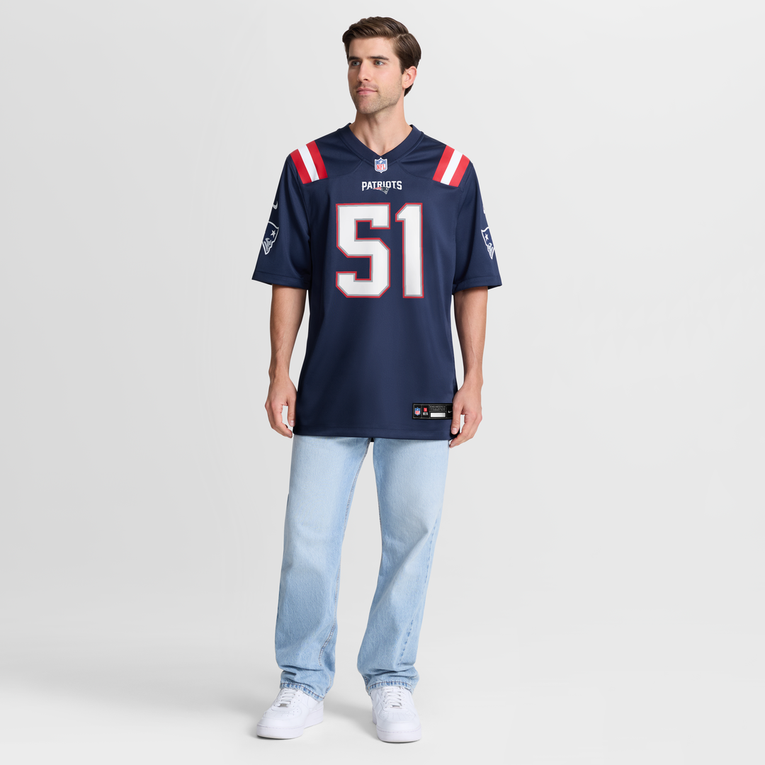 Men's New England Patriots James Hudson Nike Navy Team Game Jersey
