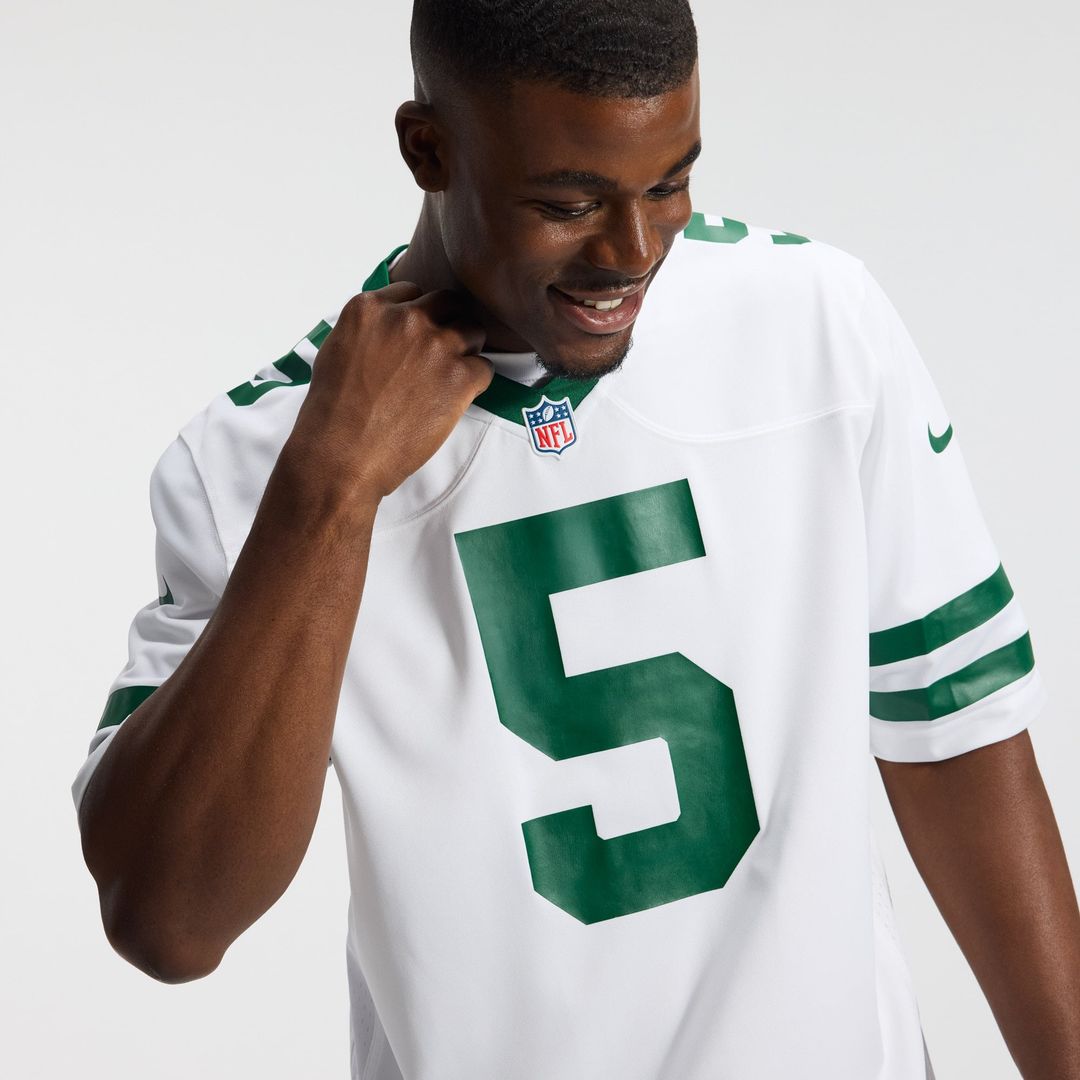 Men's New York Jets Garrett Wilson Nike Legacy White Game Jersey
