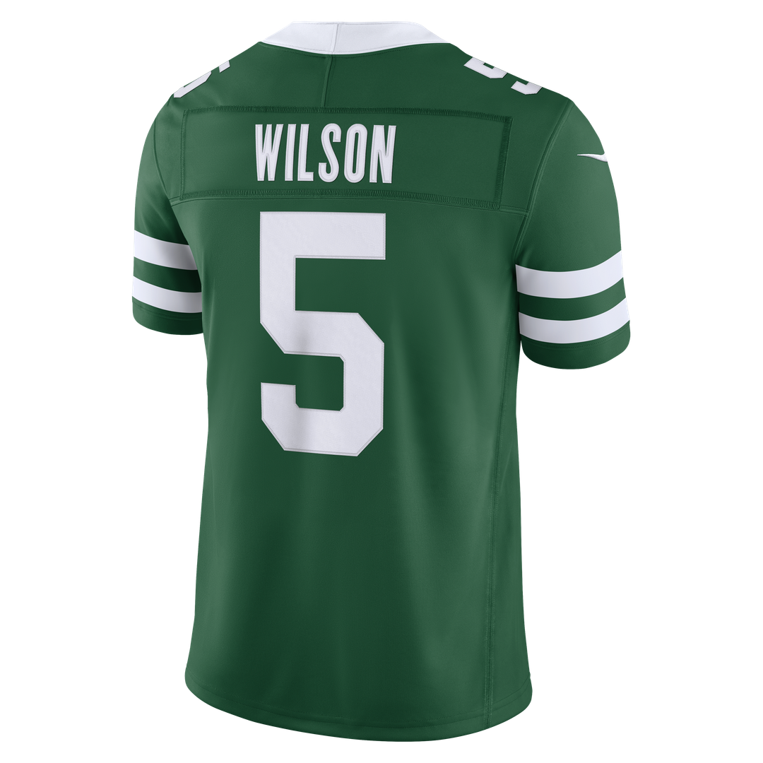 Men's New York Jets Garrett Wilson Nike Legacy Green Team Vapor F.U.S.E. Stitched Limited Jersey