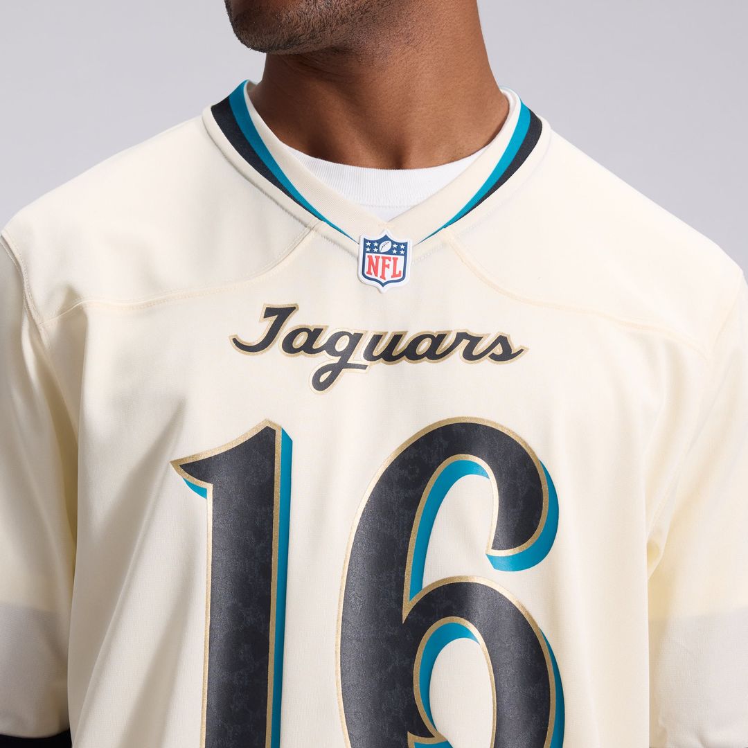 Men's Jacksonville Jaguars Trevor Lawrence Nike Natural 2026 Rivalries Collection Game Jersey