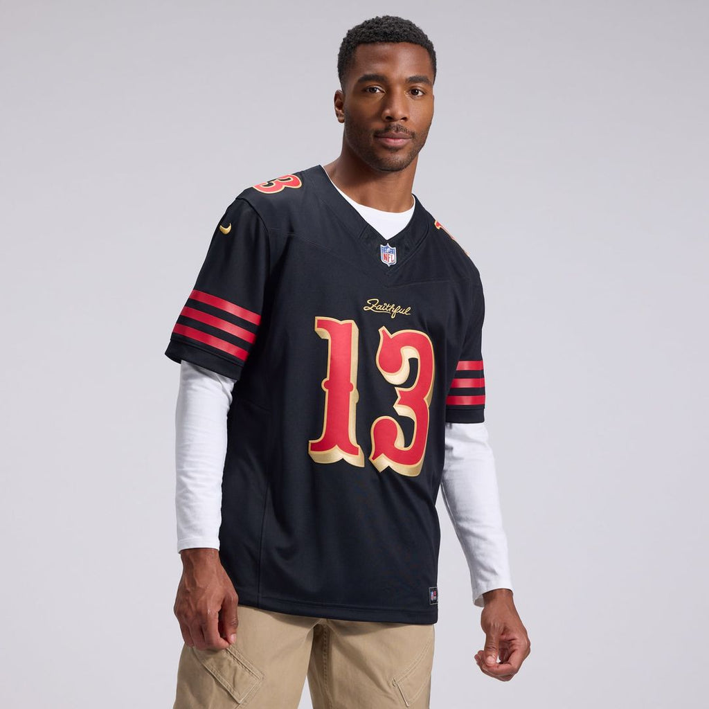 Men's San Francisco 49ers Brock Purdy Nike Black Rivalries Collection Stitched Limited Jersey
