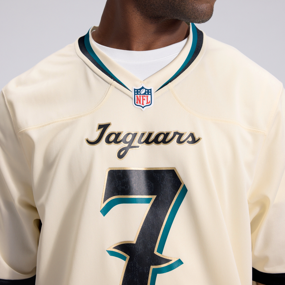 Men's Jacksonville Jaguars Brian Thomas Jr. Nike Natural 2026 Rivalries Collection Game Jersey