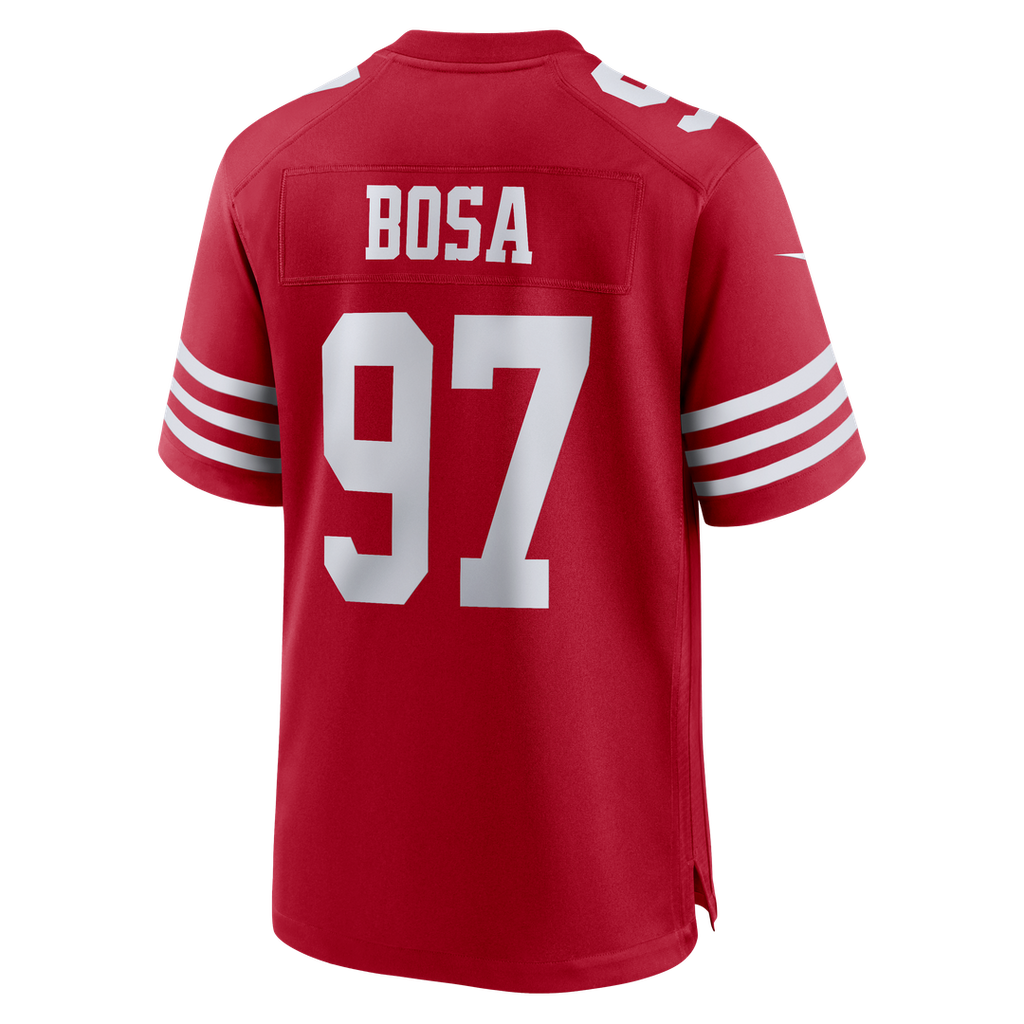 Men's San Francisco 49ers Nick Bosa Nike White 80th Anniversary Game Jersey