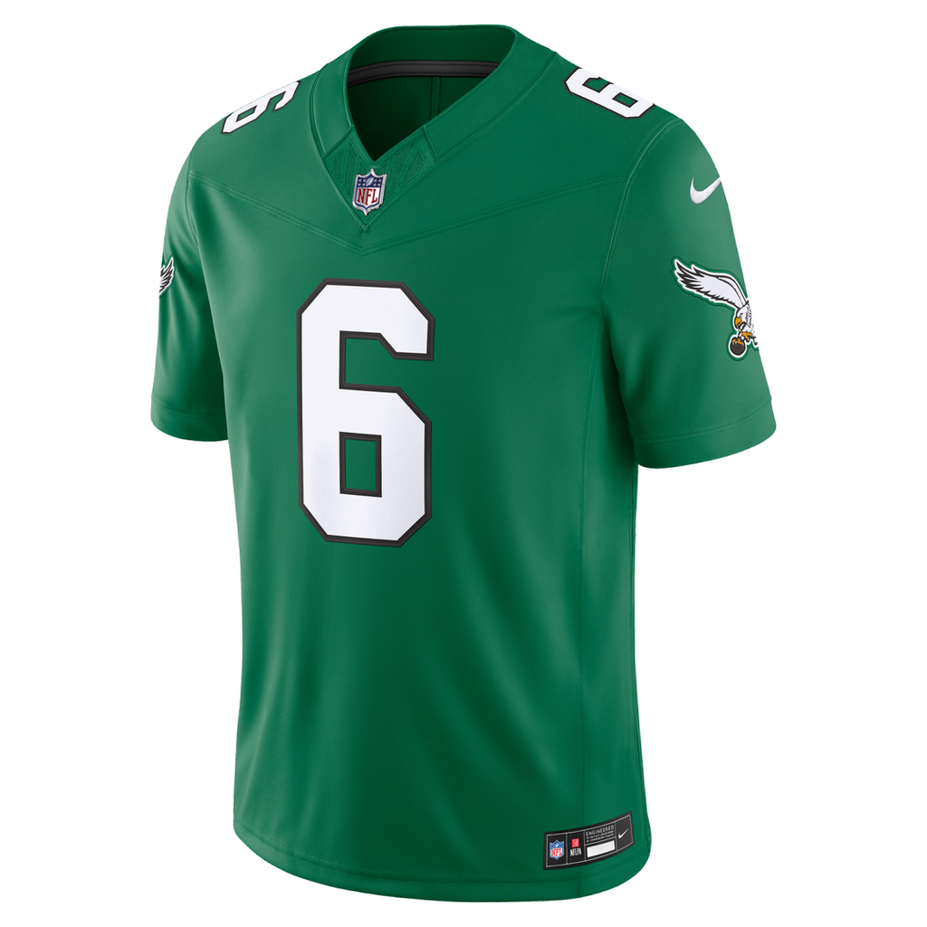 Men's Philadelphia Eagles DeVonta Smith Nike Kelly Green Alternate Vapor F.U.S.E. Stitched Limited Jersey