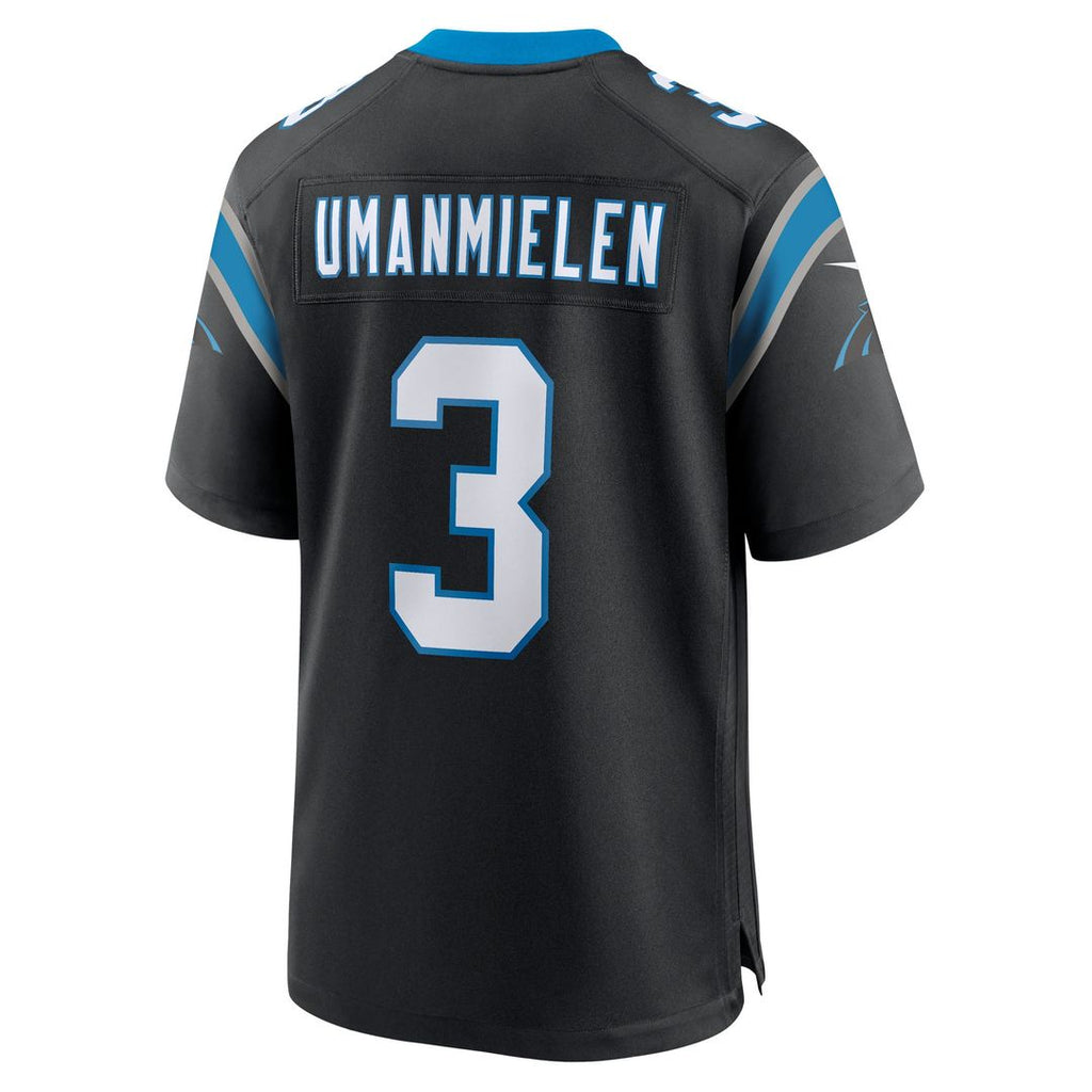 Men's Carolina Panthers Princely Umanmielen Nike  Black Team Game Jersey