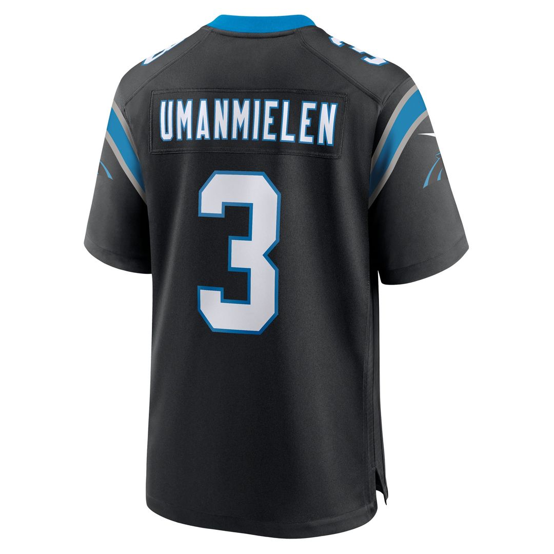 Men's Carolina Panthers Princely Umanmielen Nike  Black Team Game Jersey