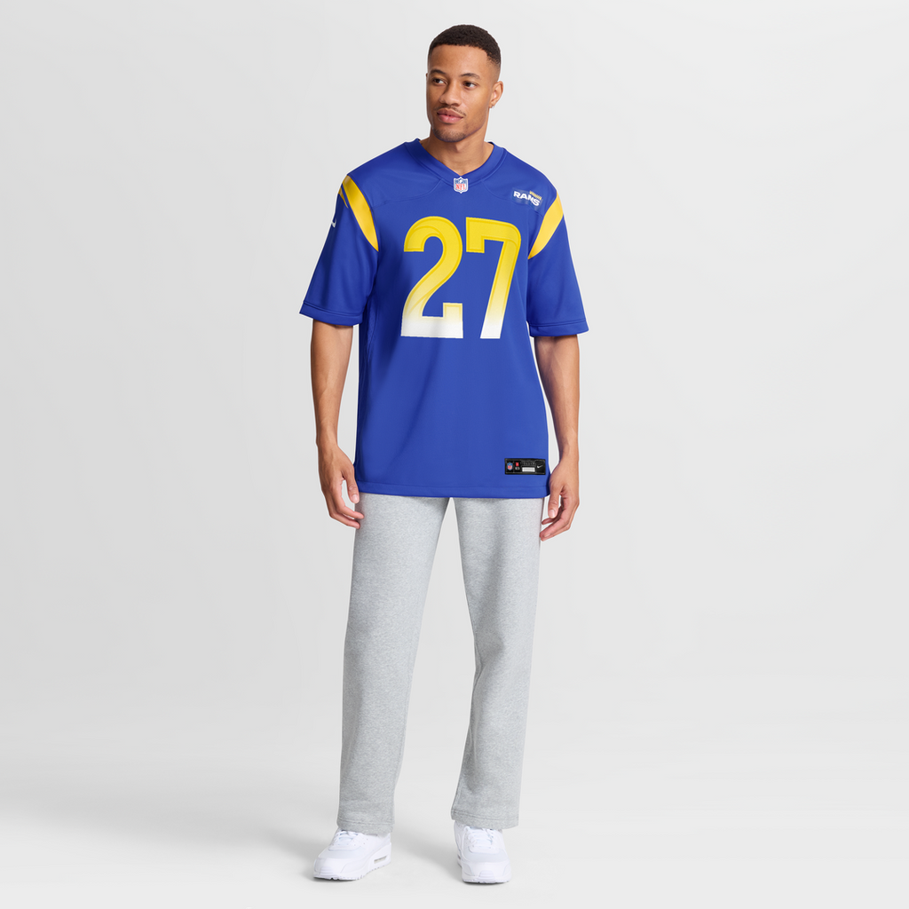 Men's Los Angeles Rams Jarquez Hunter Nike  Royal Team Game Jersey