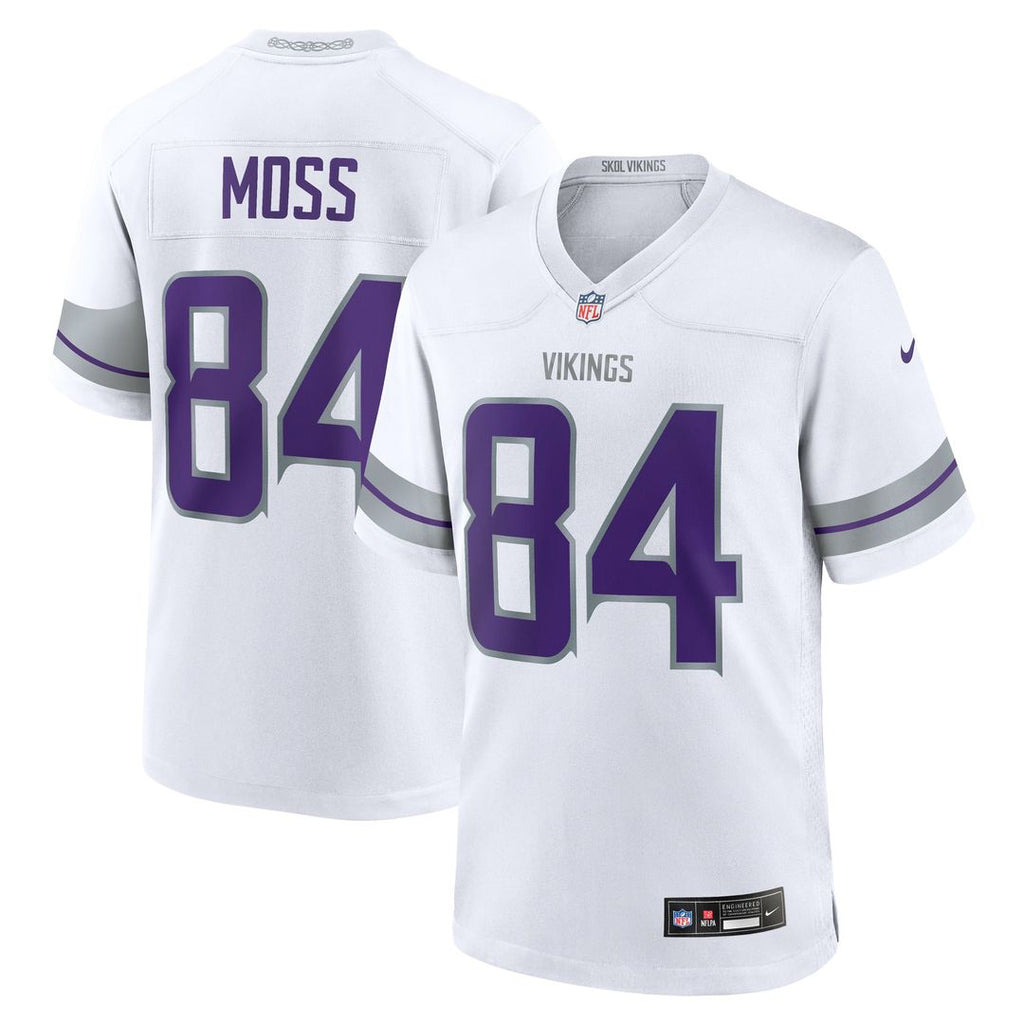 Men's Minnesota Vikings Randy Moss Nike White Alternate Retired Player Game Jersey