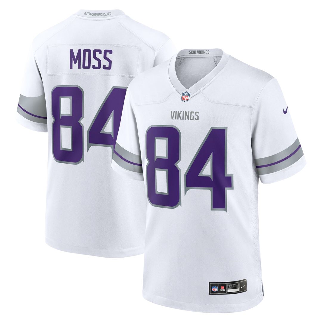 Men's Minnesota Vikings Randy Moss Nike White Alternate Retired Player Game Jersey