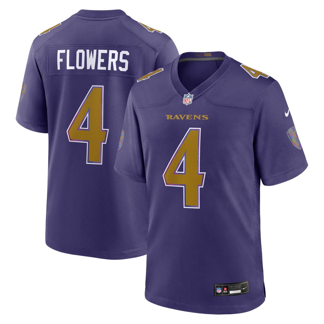 Men's Baltimore Ravens Zay Flowers Nike Purple Alternate Game Jersey