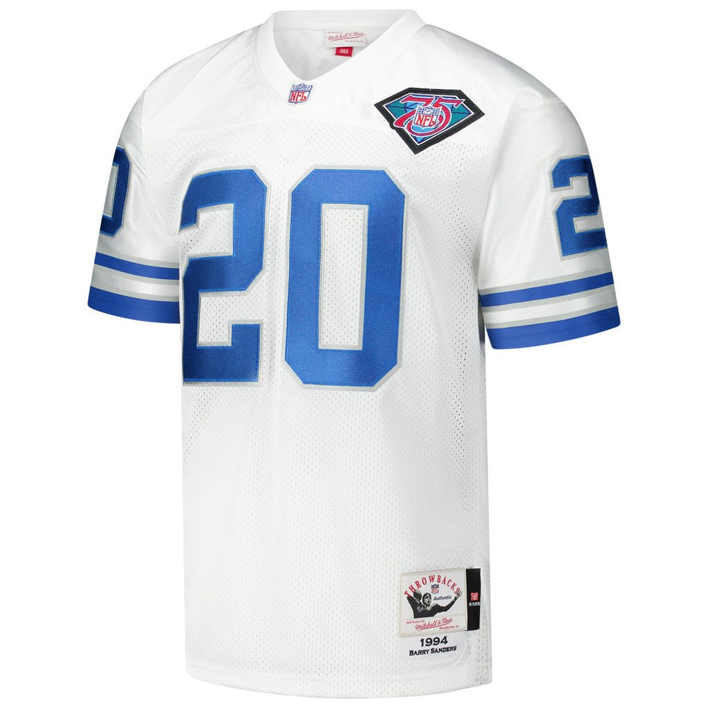 Men's Detroit Lions 1994 Barry Sanders Mitchell & Ness White Authentic Throwback Retired Player Jersey