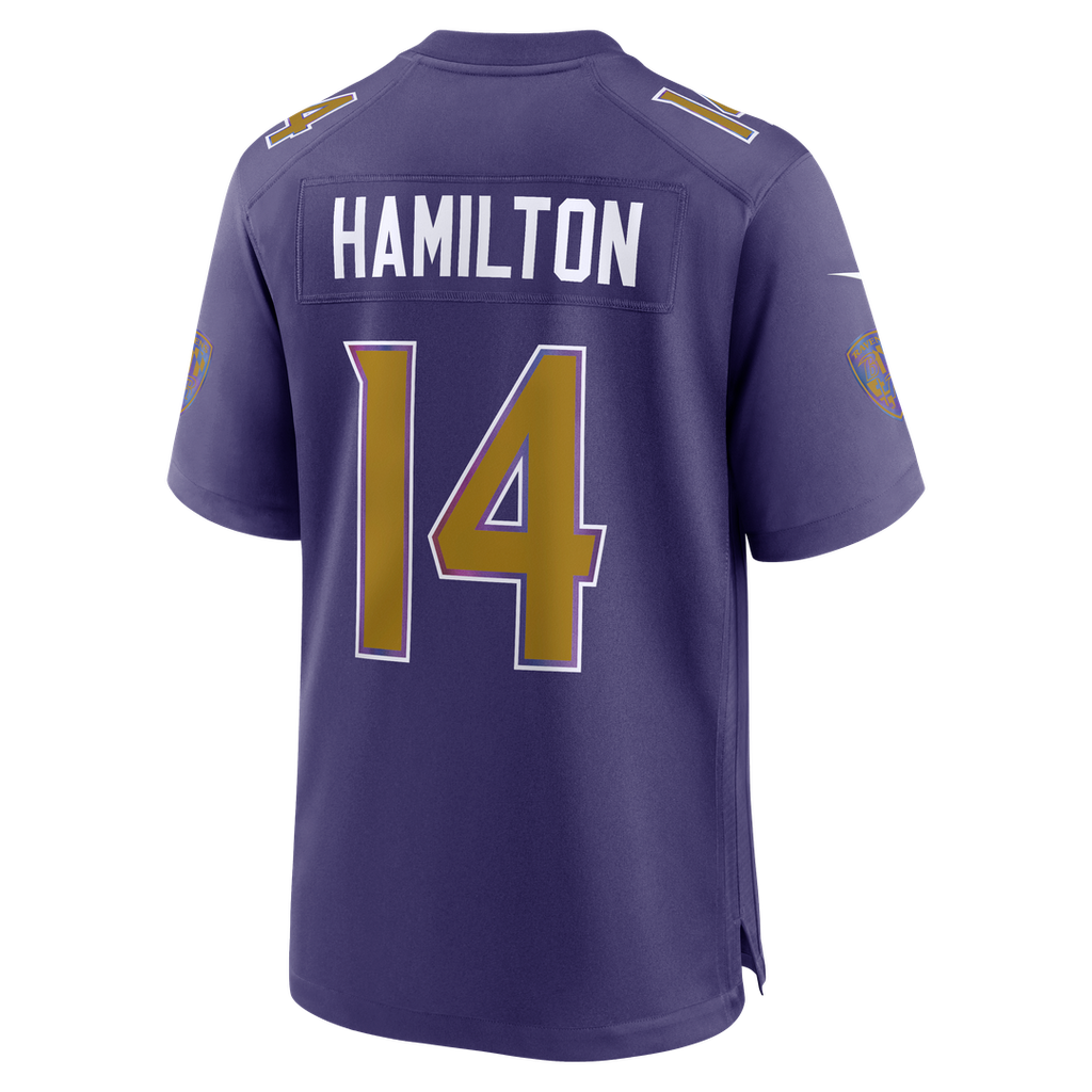 Men's Baltimore Ravens Kyle Hamilton Nike Black Alternate Game Jersey