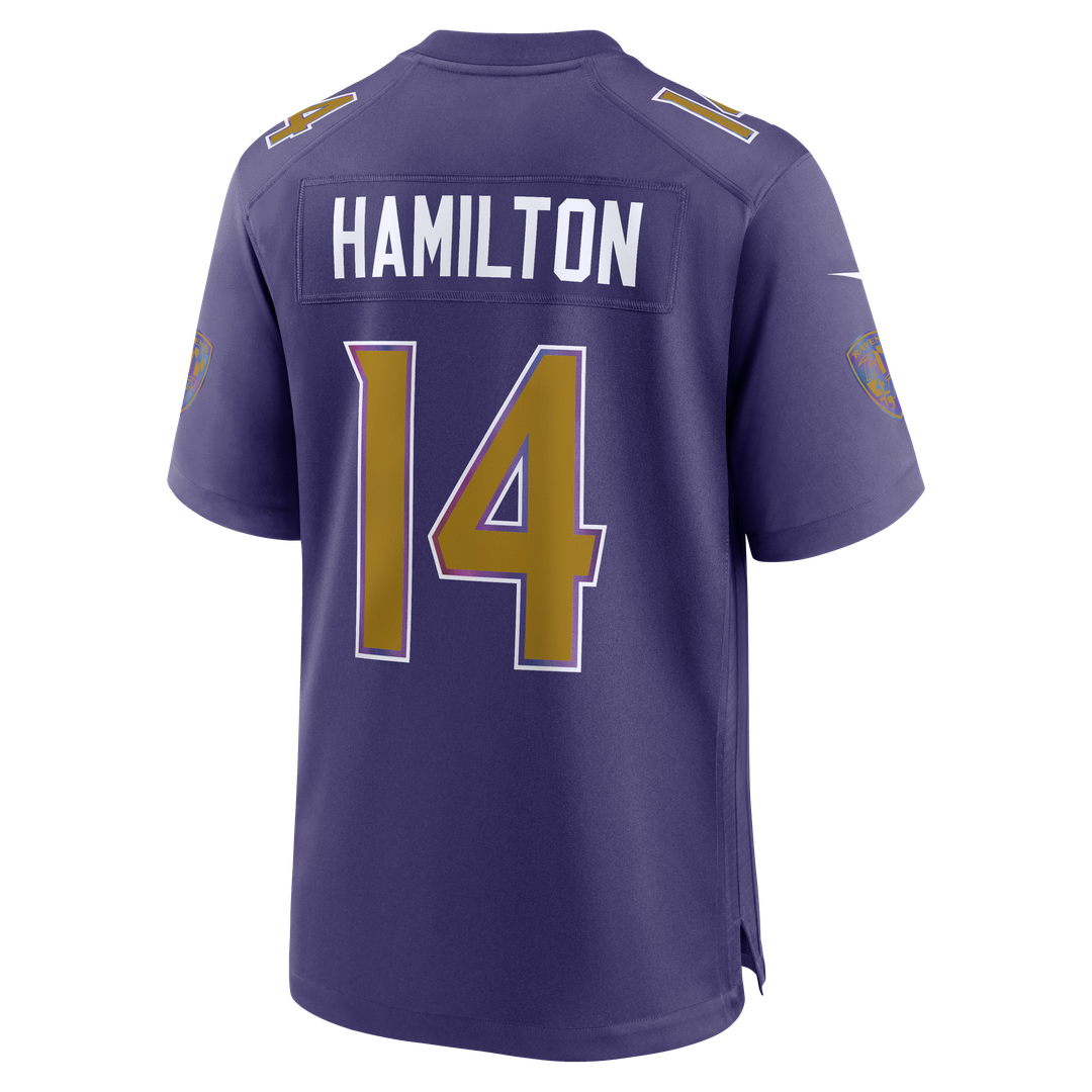 Men's Baltimore Ravens Kyle Hamilton Nike Black Alternate Game Jersey