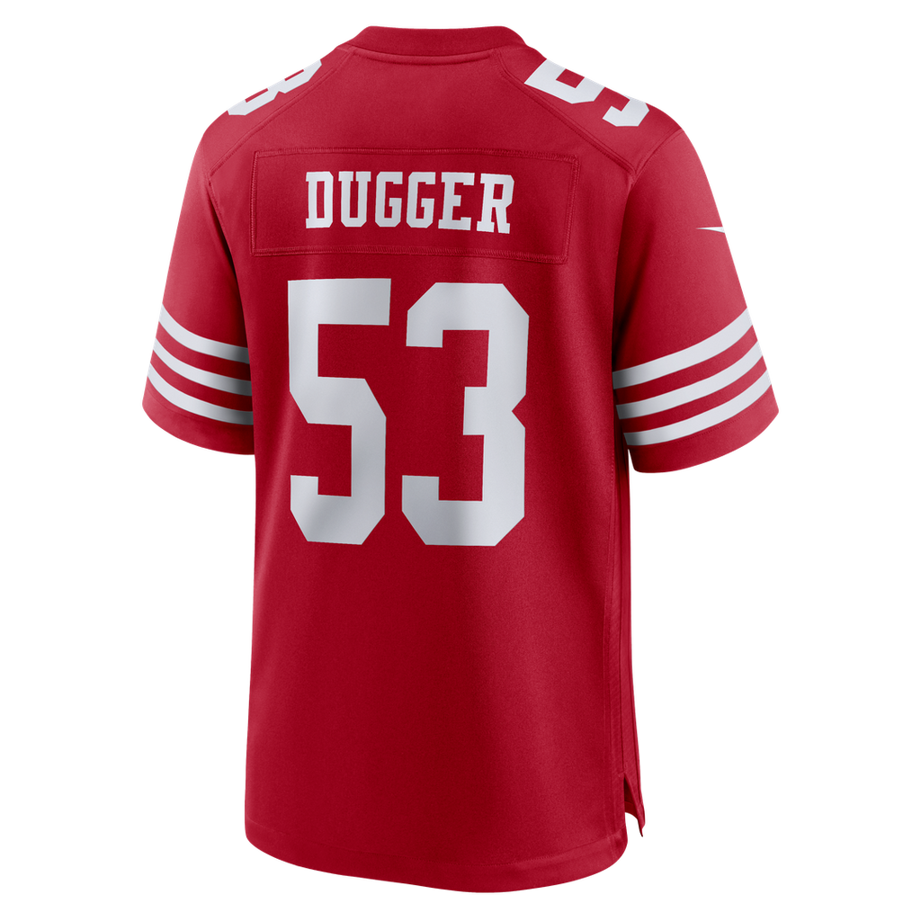 Men's San Francisco 49ers Jaden Dugger III Nike Scarlet Team Game Jersey