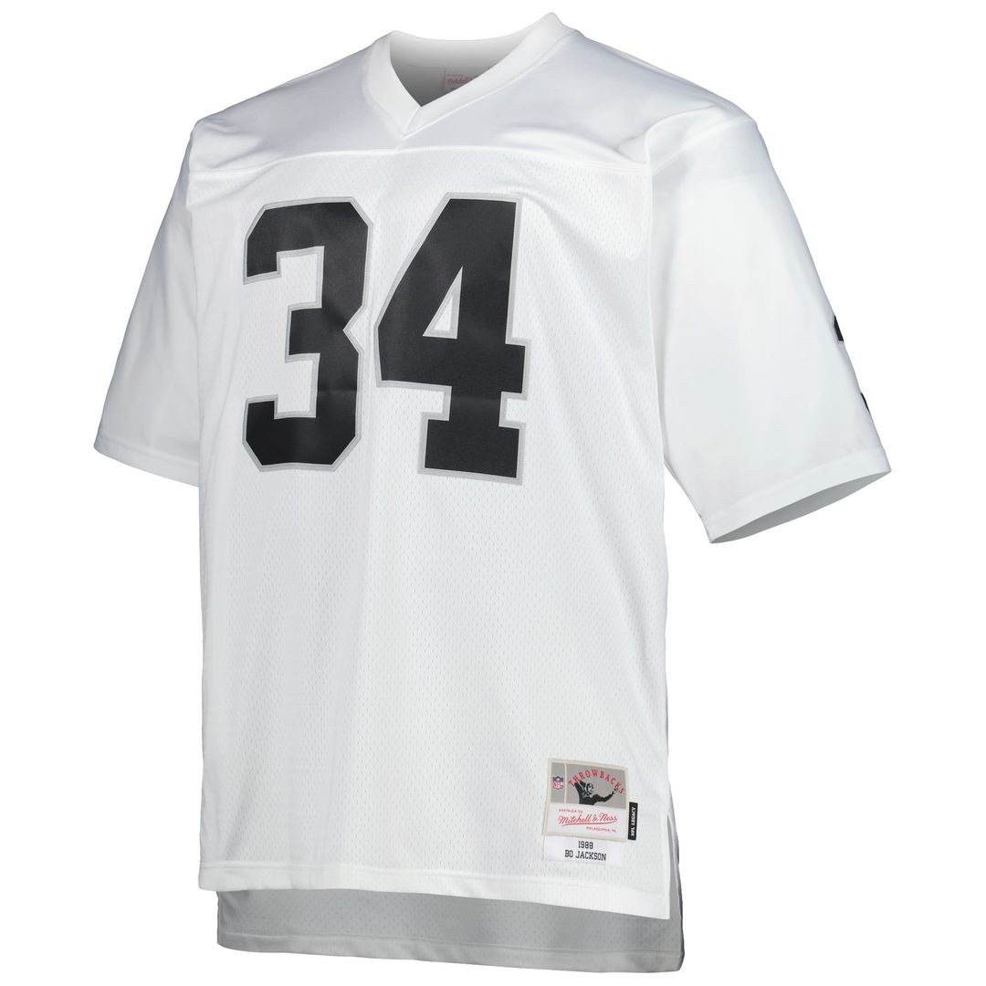 Men's Las Vegas Raiders Bo Jackson Mitchell & Ness Black Big & Tall 1988 Retired Player Replica Jersey