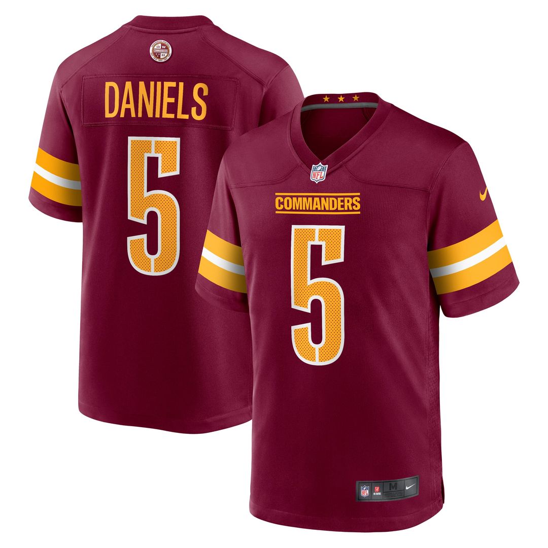 Men's Washington Commanders Jayden Daniels Nike Black Alternate Game Player Jersey